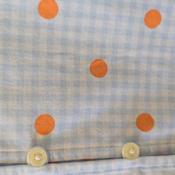 LANDS END BRAND WOMEN'S LONG SLEEVE BLUE & WHITE CHECKERED & DOTS TOP SIZE LARGE - Picture 5 of 14